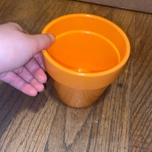 Orange ceramic vase decoration and vase with hole